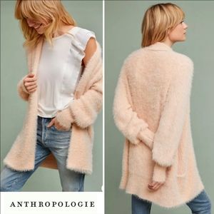 Knitted and knotted cardigan eyelash pocket long cozy sweater